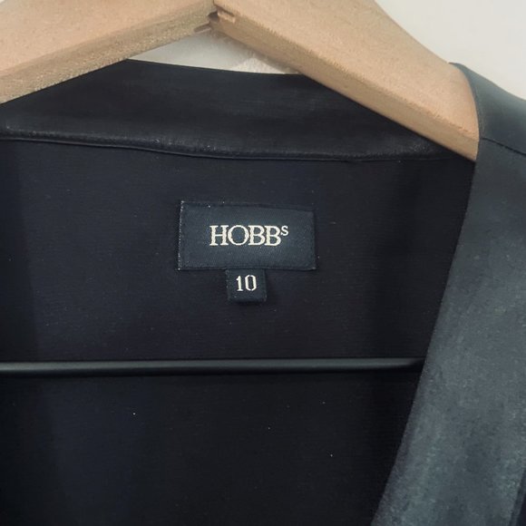 Hobbs of London Dress Black Silk Wrap Chiffon Size 10 - Picture 6 of 10